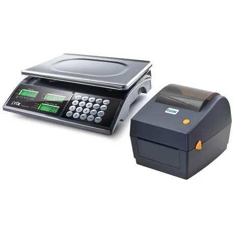 Kit Balança Toledo Prix 3 Fit 32Kg + Impressora de Etiquetas Térmica Direta Elgin L42DT + Cabo Serial