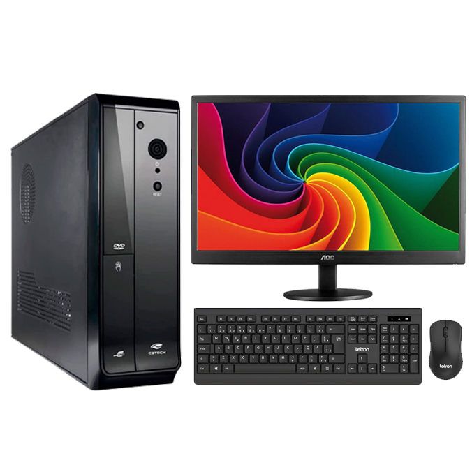 Kit ComputadorPC Intel I3 SSD120 + Monitor 18 Pol AOC + Teclado + Mouse